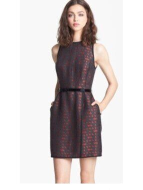 Miss Wu Gallone‎ Jacquard Dress Womens 6 Wool Blend